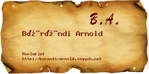 Böröndi Arnold névjegykártya