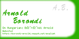 arnold borondi business card